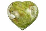 Polished Green Pistachio Opal Heart - Madagascar #249543-1